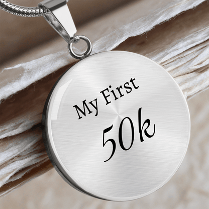 Personalized My First 50k Ultra Necklace - Luxury Necklace (Silver) - Sloth & Duck