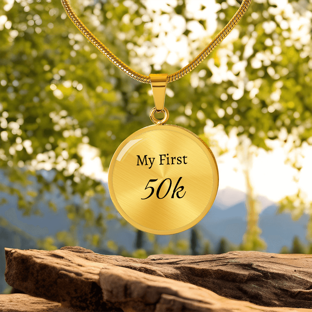 Personalized My First 50k Ultra Necklace - Luxury Necklace (Silver) - Sloth & Duck