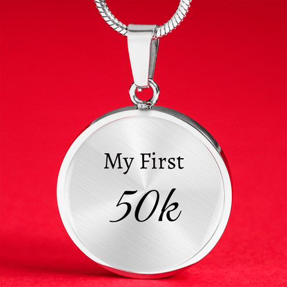 Personalized My First 50k Ultra Necklace - Luxury Necklace (Silver) - Sloth & Duck