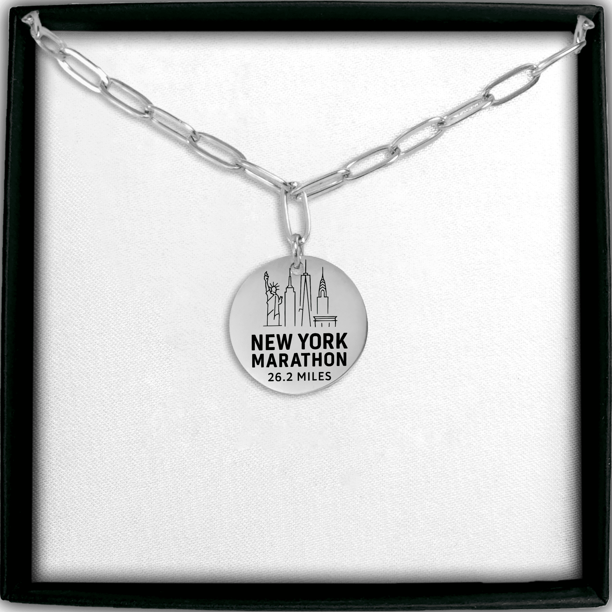 Personalized New York Marathon Skyline Necklace 26.2 Miles - Without back engraving - Sloth & Duck