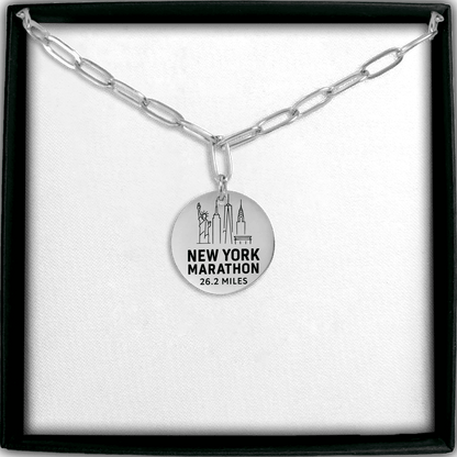 Personalized New York Marathon Skyline Necklace 26.2 Miles - Without back engraving - Sloth & Duck