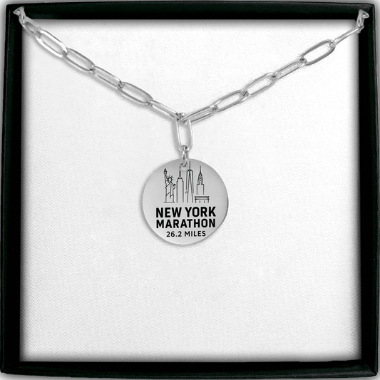 Personalized New York Marathon Skyline Necklace 26.2 Miles - Without back engraving - Sloth & Duck