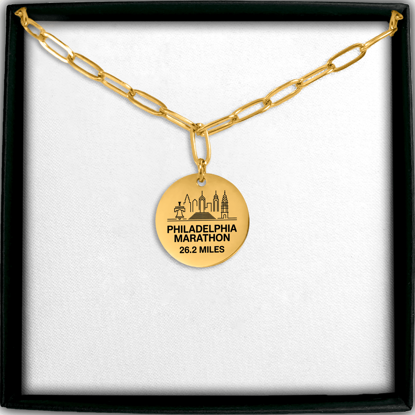 Personalized Philadelphia Marathon Skyline Necklace 26.2 Miles - Without back engraving - Sloth & Duck