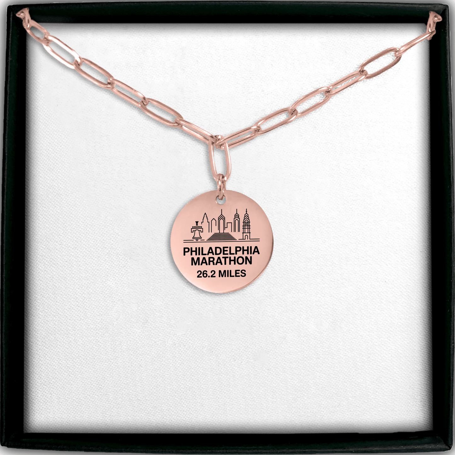 Personalized Philadelphia Marathon Skyline Necklace 26.2 Miles - Without back engraving - Sloth & Duck