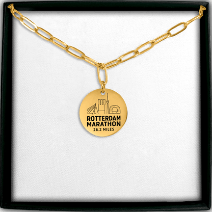 Personalized Rotterdam Marathon Skyline Necklace 26.2 Miles - Without back engraving - Sloth & Duck