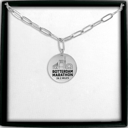Personalized Rotterdam Marathon Skyline Necklace 26.2 Miles - Without back engraving - Sloth & Duck