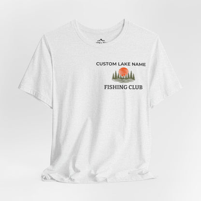 Personalized Smallmouth Bass Fishing Club T-Shirt - Ash - Sloth & Duck