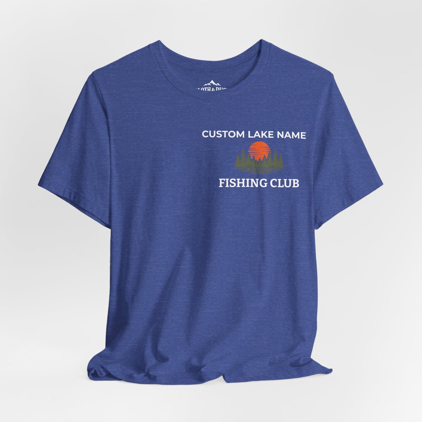 Personalized Smallmouth Bass Fishing Club T-Shirt - Heather True Royal - Sloth & Duck