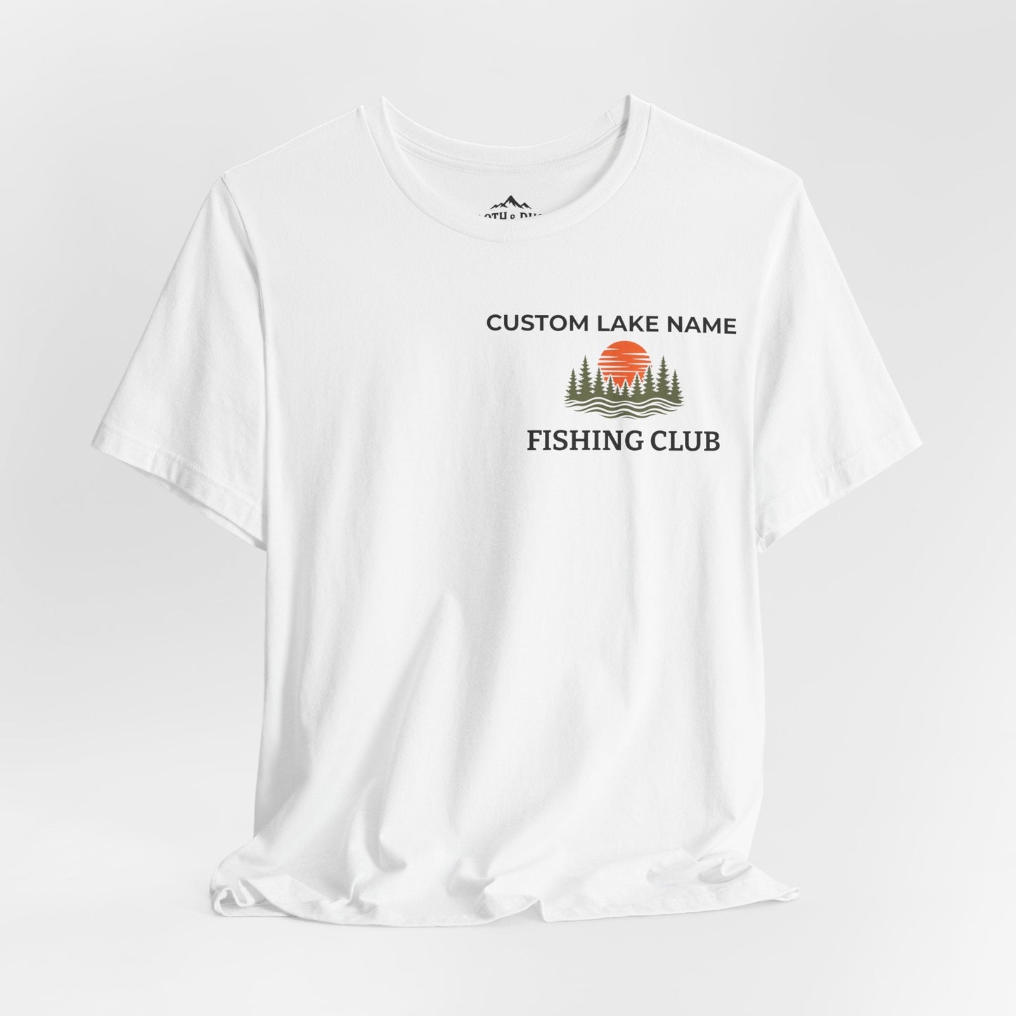 Personalized Smallmouth Bass Fishing Club T-Shirt - White - Sloth & Duck