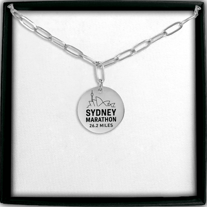 Personalized Sydney Marathon Skyline Necklace 26.2 Miles - Without back engraving - Sloth & Duck