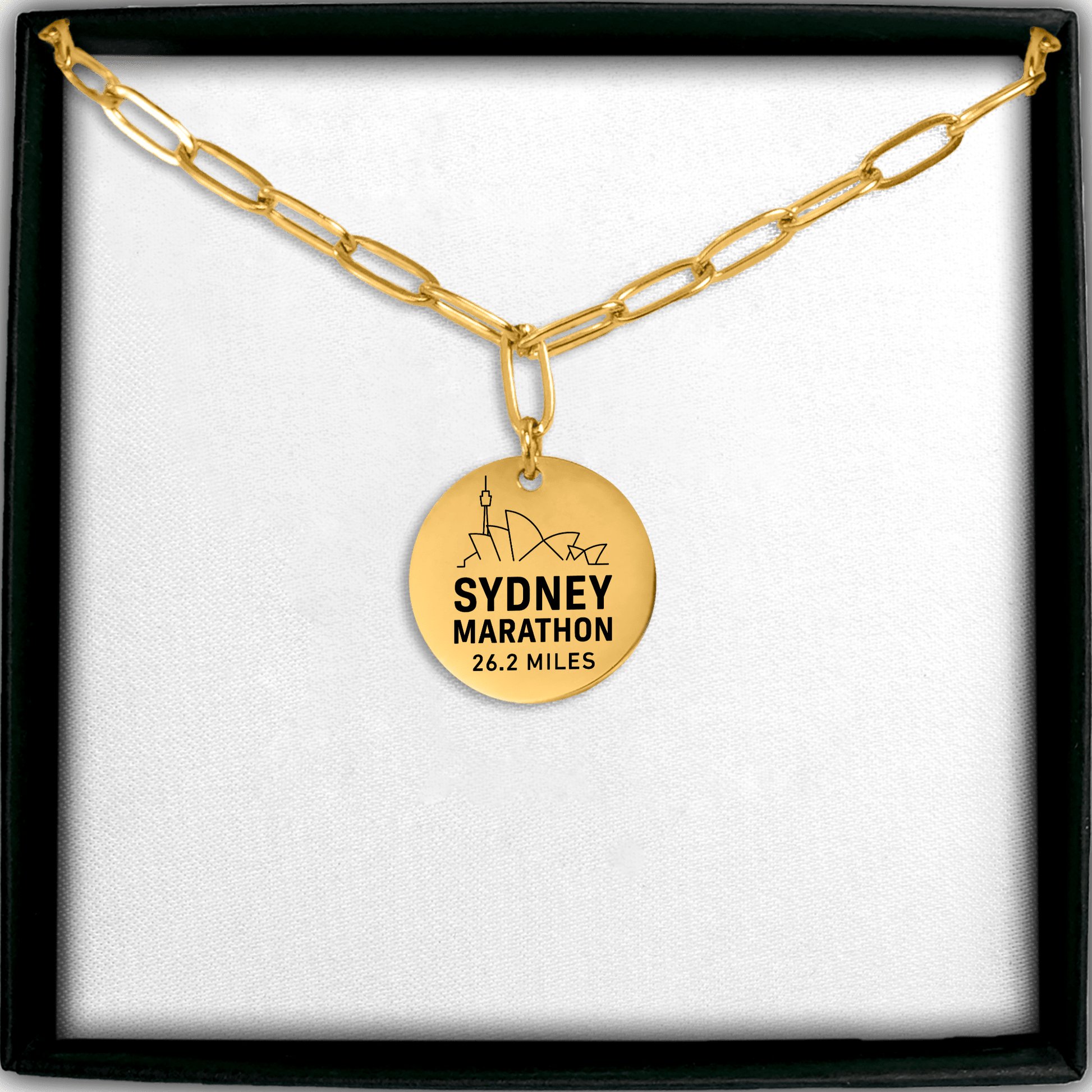 Personalized Sydney Marathon Skyline Necklace 26.2 Miles - Without back engraving - Sloth & Duck