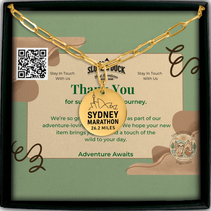Personalized Sydney Marathon Skyline Necklace 26.2 Miles - Without back engraving - Sloth & Duck