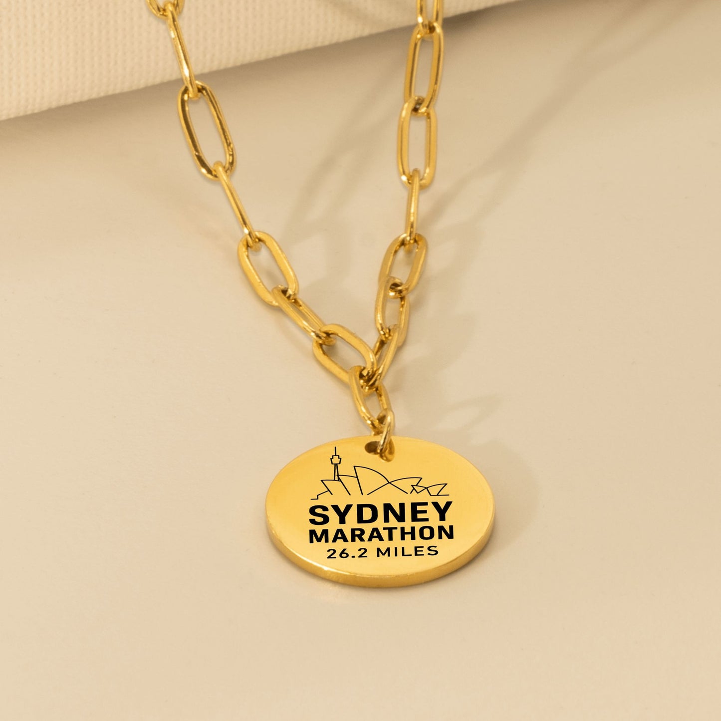 Personalized Sydney Marathon Skyline Necklace 26.2 Miles - Without back engraving - Sloth & Duck