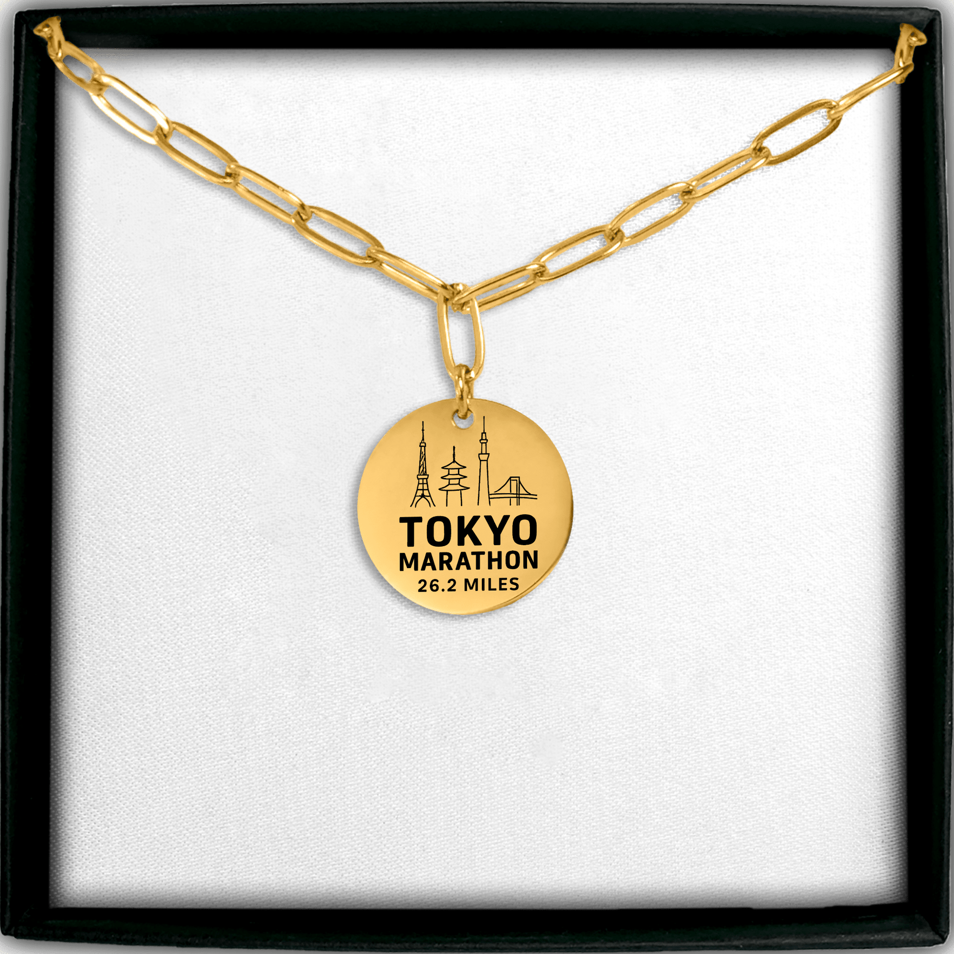 Personalized Tokyo Marathon Skyline Necklace 26.2 Miles - Without back engraving - Sloth & Duck