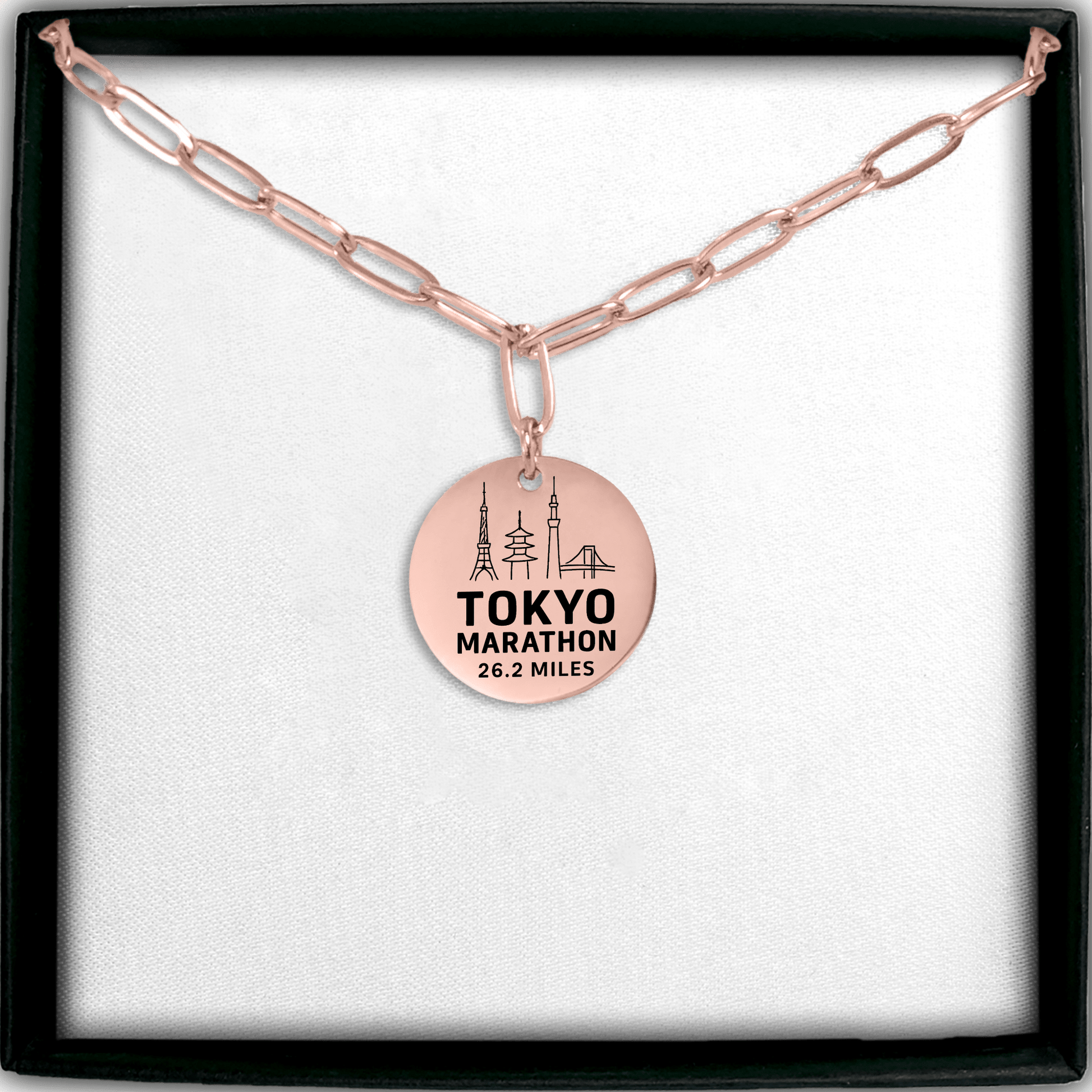 Personalized Tokyo Marathon Skyline Necklace 26.2 Miles - Without back engraving - Sloth & Duck