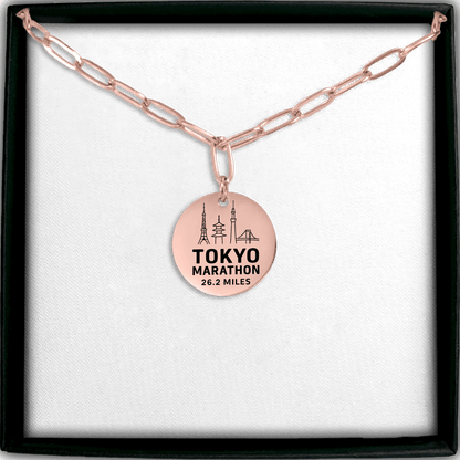 Personalized Tokyo Marathon Skyline Necklace 26.2 Miles - Without back engraving - Sloth & Duck