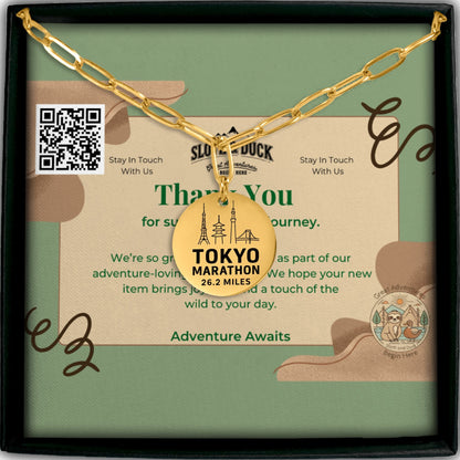 Personalized Tokyo Marathon Skyline Necklace 26.2 Miles - Without back engraving - Sloth & Duck