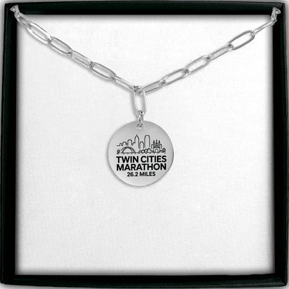 Personalized Twin Cities Marathon Skyline Necklace 26.2 Miles - Without back engraving - Sloth & Duck