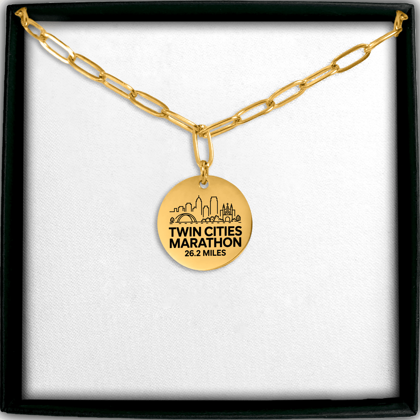 Personalized Twin Cities Marathon Skyline Necklace 26.2 Miles - Without back engraving - Sloth & Duck