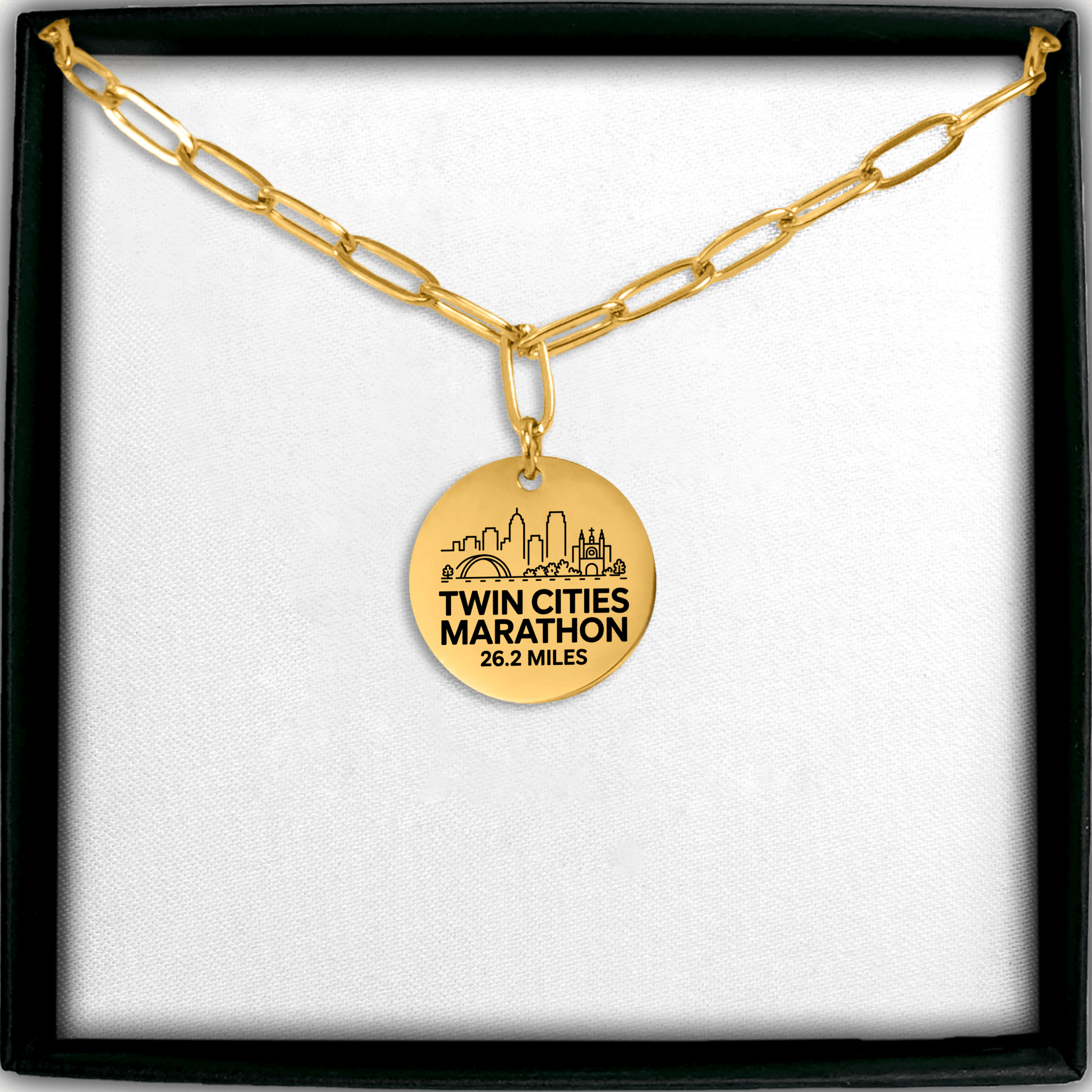 Personalized Twin Cities Marathon Skyline Necklace 26.2 Miles - Without back engraving - Sloth & Duck