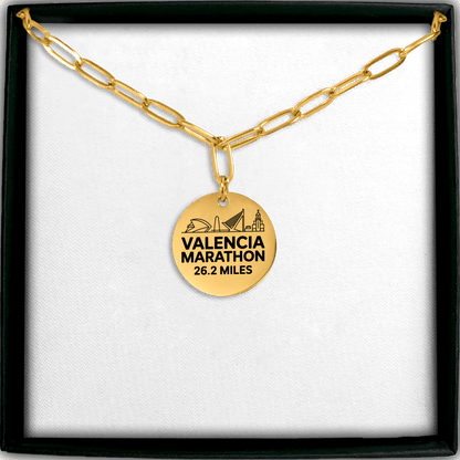 Personalized Valencia Marathon Skyline Necklace 26.2 Miles - Without back engraving - Sloth & Duck
