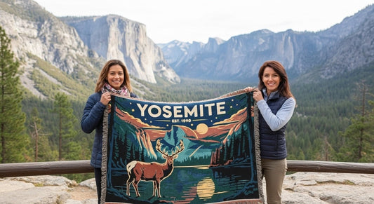 Personalized "Yosemite National Park" Woven Blanket - Artwork - Sloth & Duck