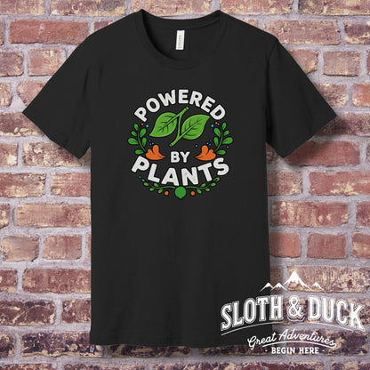 "Powered by Plants" Vegan T-Shirt - T-Shirt Light - Sloth & Duck