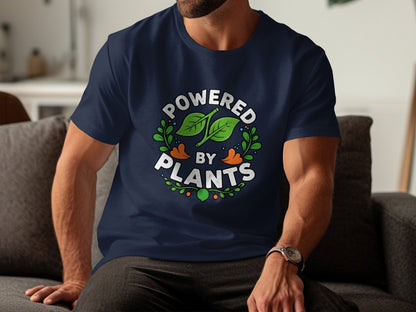 "Powered by Plants" Vegan T-Shirt - T-Shirt Dark - Sloth & Duck