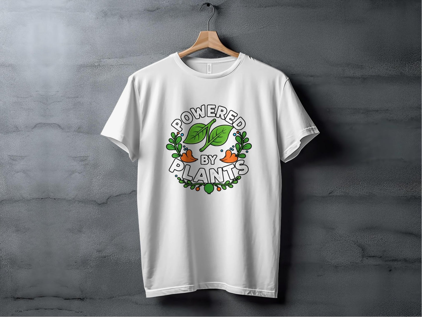 "Powered by Plants" Vegan T-Shirt - T-Shirt Light - Sloth & Duck