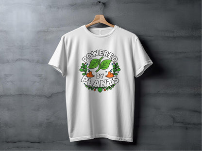 "Powered by Plants" Vegan T-Shirt - T-Shirt Light - Sloth & Duck