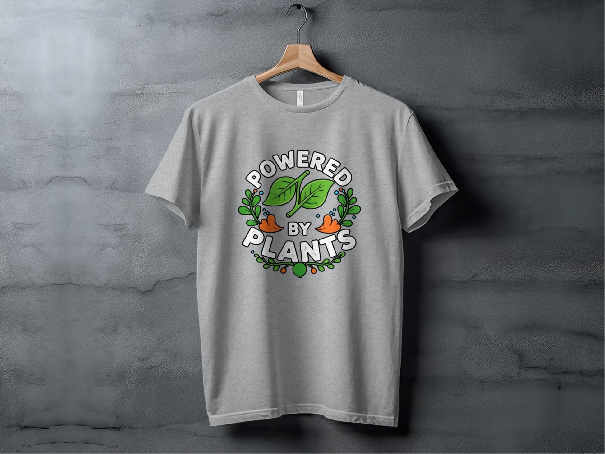 "Powered by Plants" Vegan T-Shirt - T-Shirt Light - Sloth & Duck