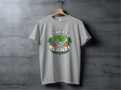 "Powered by Plants" Vegan T-Shirt - T-Shirt Light - Sloth & Duck