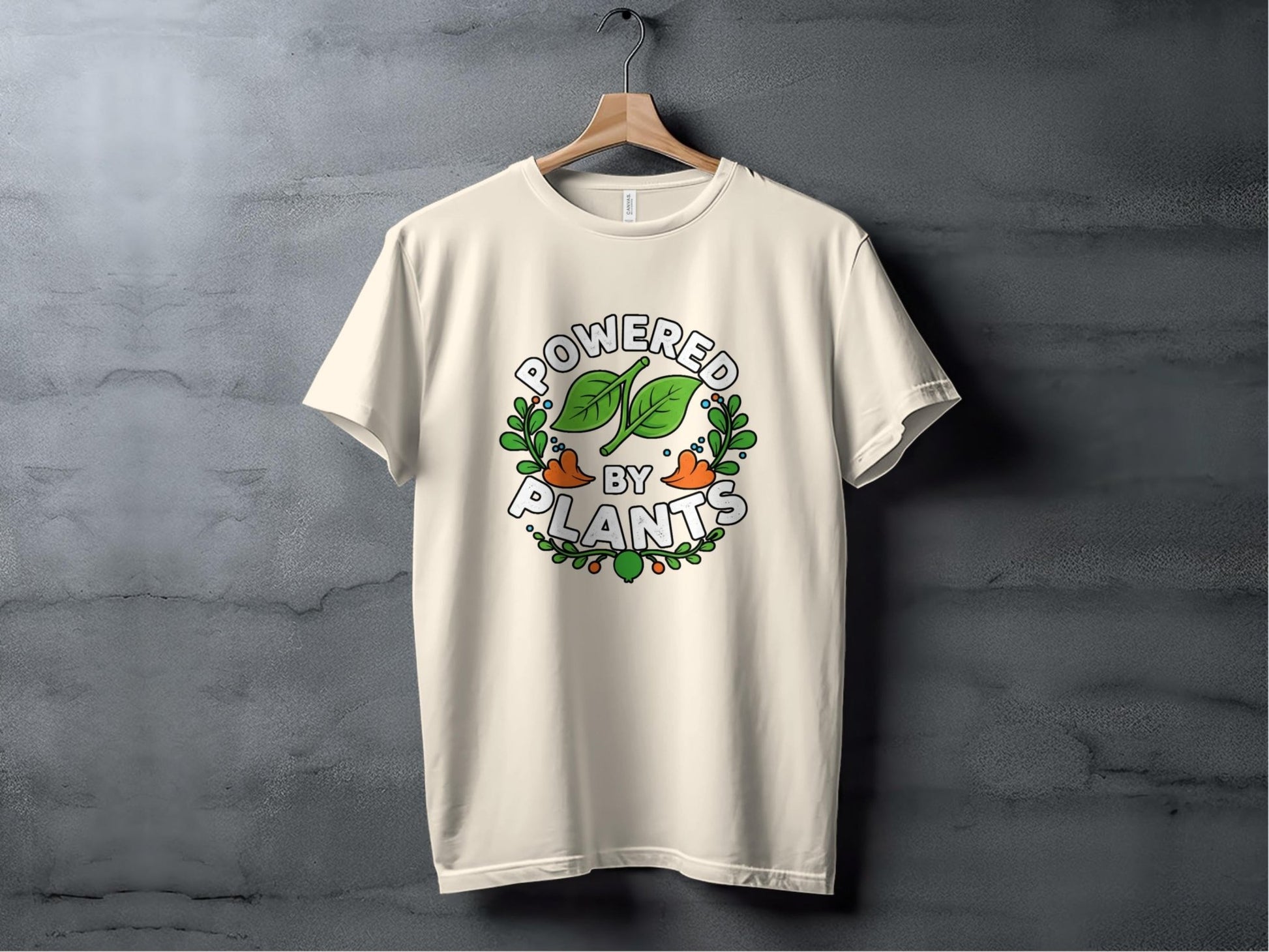 "Powered by Plants" Vegan T-Shirt - T-Shirt Light - Sloth & Duck