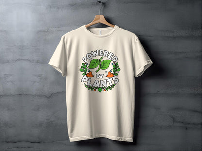 "Powered by Plants" Vegan T-Shirt - T-Shirt Light - Sloth & Duck