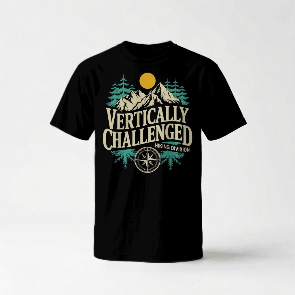Premium 'Vertically Challenged' Hiking Tee - S - Sloth & Duck