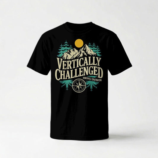 Premium 'Vertically Challenged' Hiking Tee - S - Sloth & Duck
