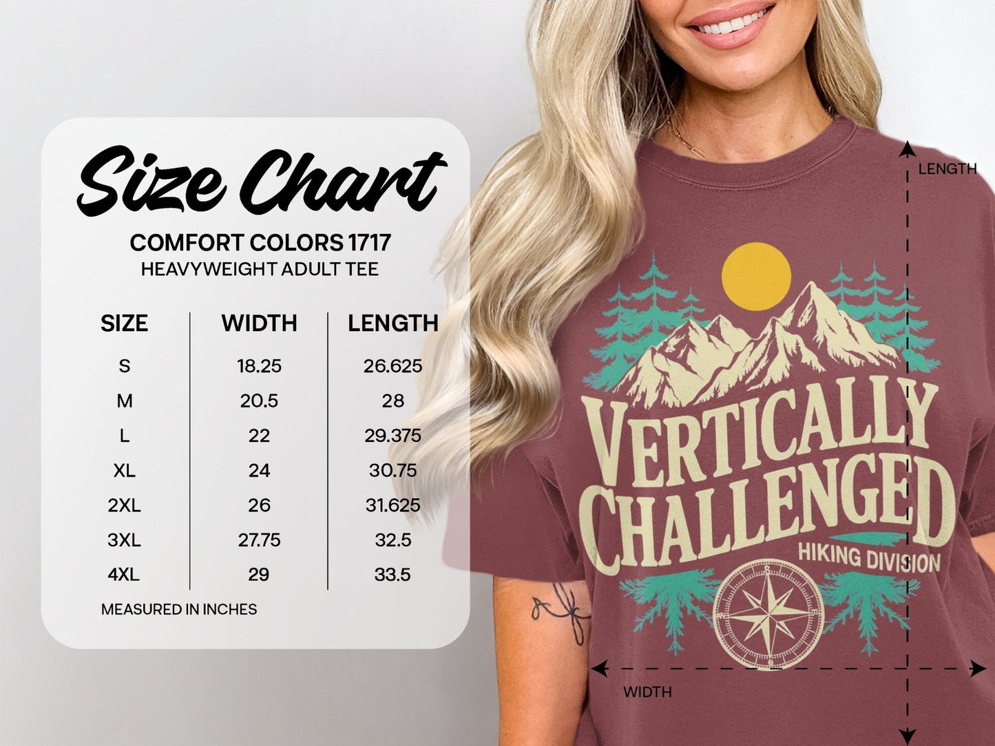 Premium 'Vertically Challenged' Hiking Tee - S - Sloth & Duck