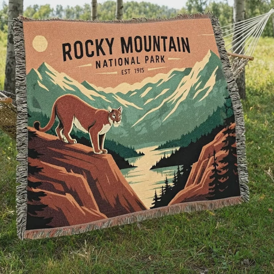 Video of Rocky Mountain National Park Throw Blanket with Moose walking in the background