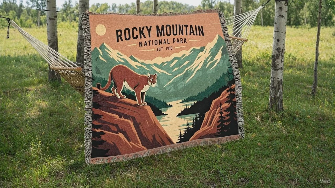Video of Rocky Mountain National Park Throw Blanket with Moose walking in the background