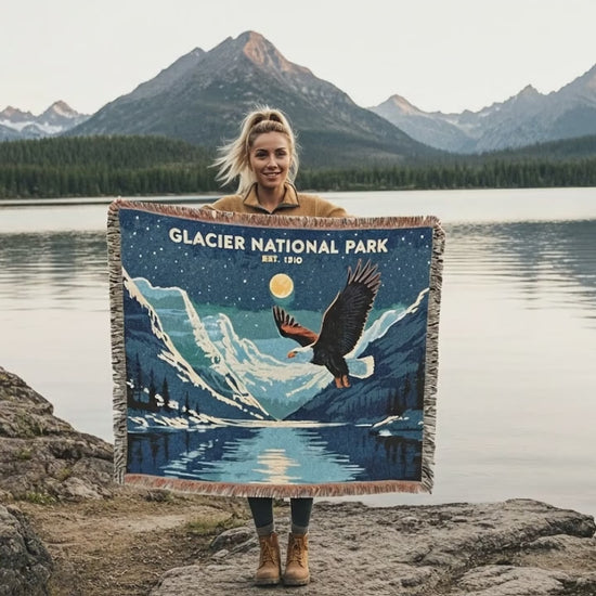 Video Glacier National Park Throw Blanket