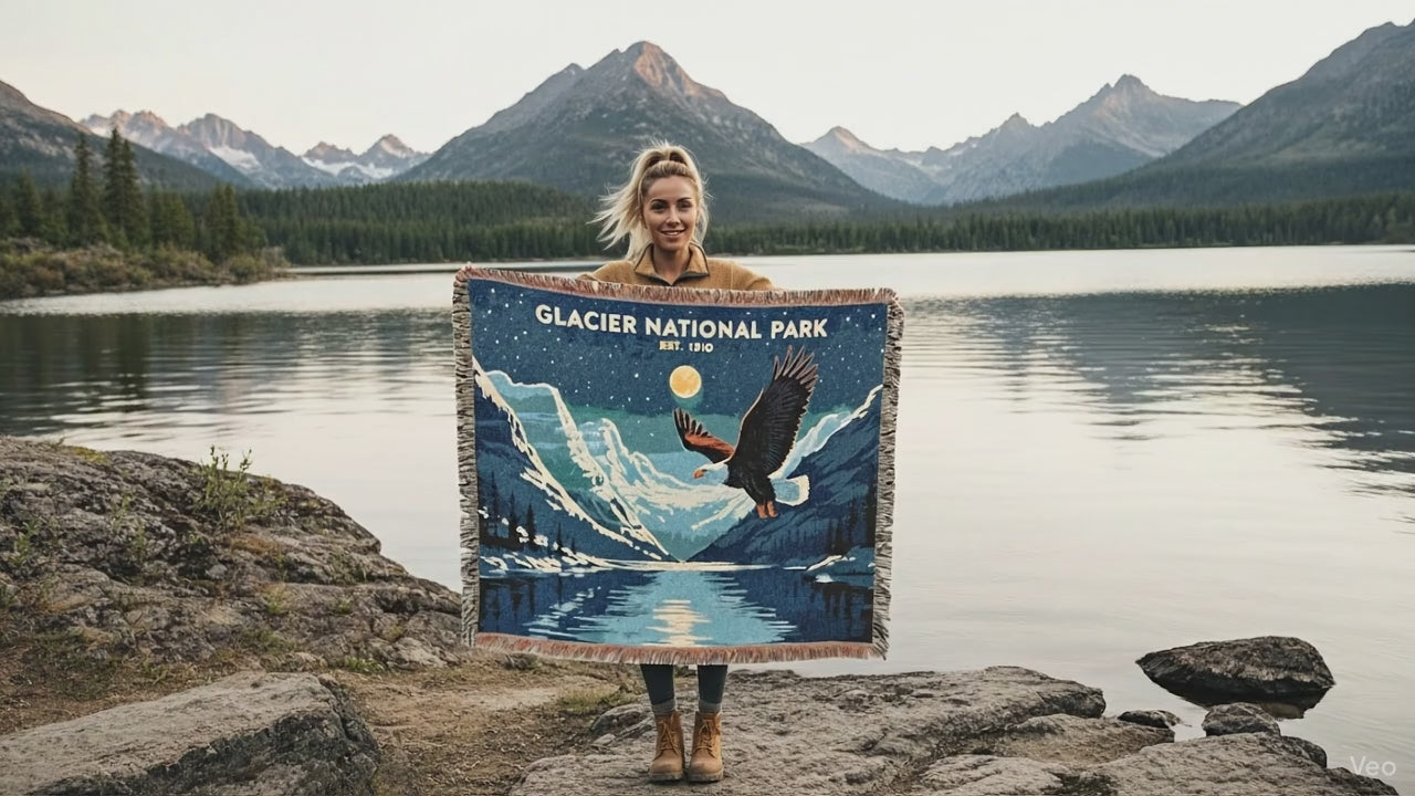 Video Glacier National Park Throw Blanket