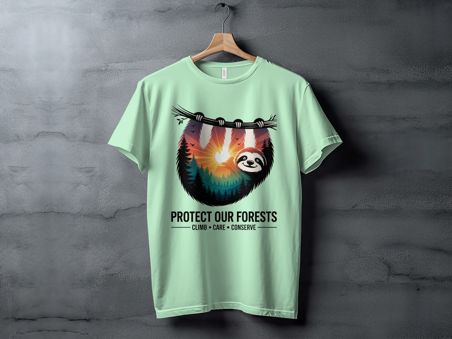 "Protect Our Forests" Sloth T-Shirt - XS - Sloth & Duck