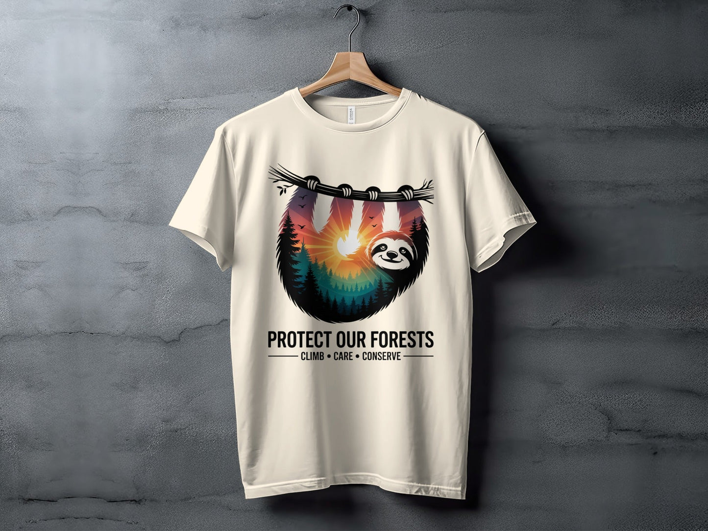 "Protect Our Forests" Sloth T-Shirt - XS - Sloth & Duck