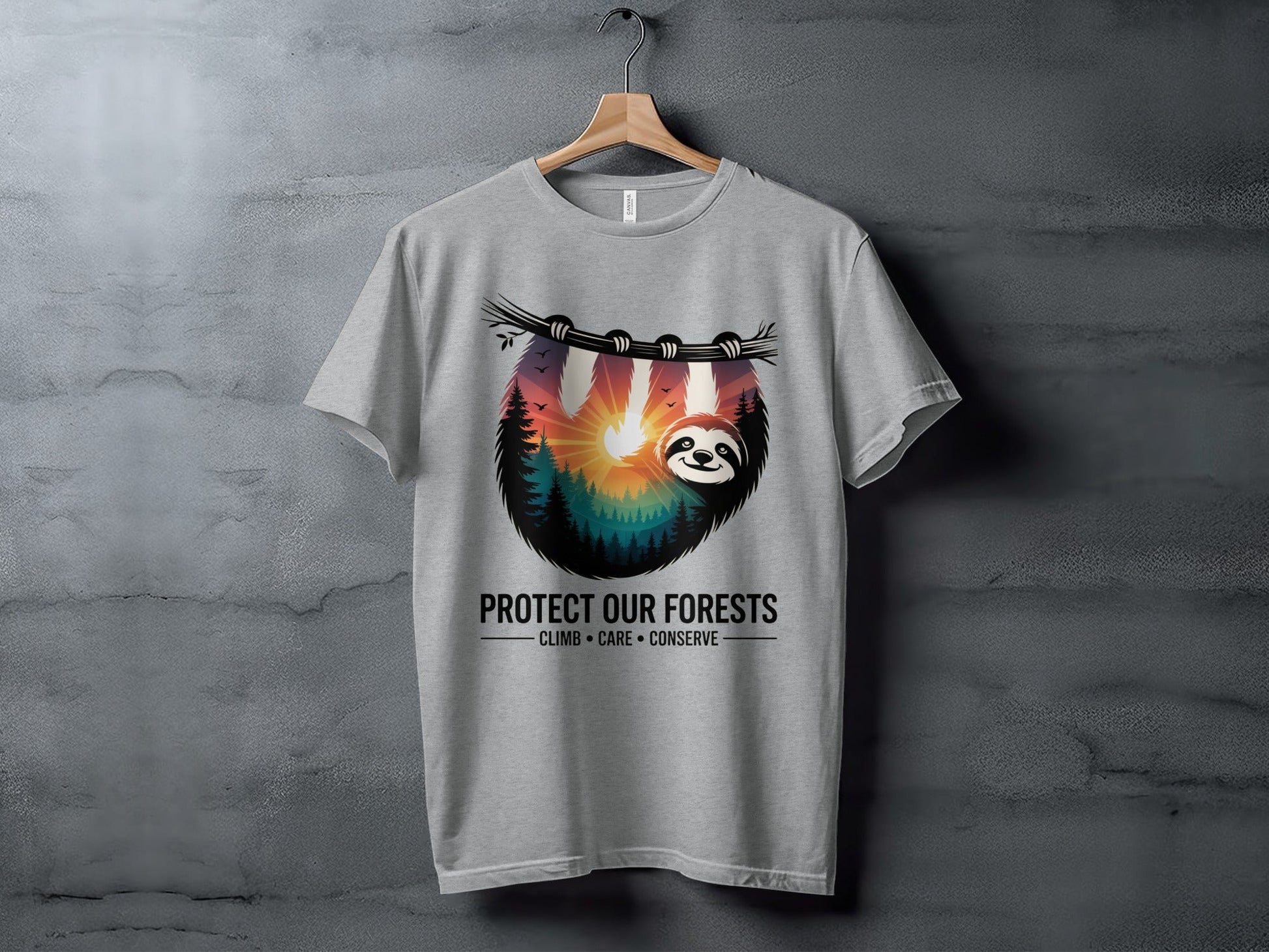"Protect Our Forests" Sloth T-Shirt - XS - Sloth & Duck