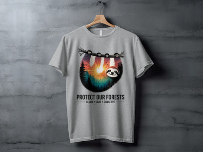 "Protect Our Forests" Sloth T-Shirt - XS - Sloth & Duck