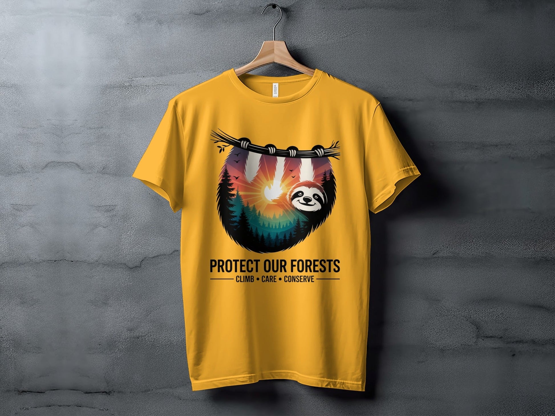 "Protect Our Forests" Sloth T-Shirt - XS - Sloth & Duck