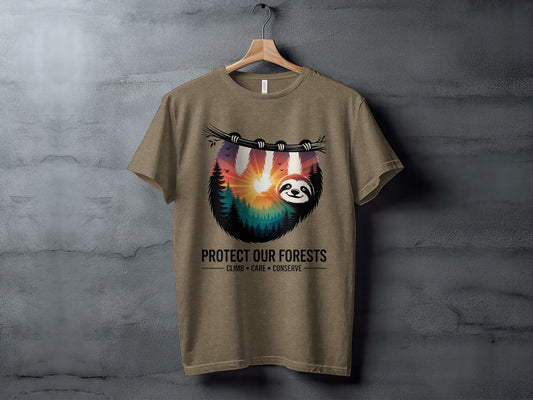 "Protect Our Forests" Sloth T-Shirt - XS - Sloth & Duck