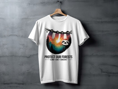 "Protect Our Forests" Sloth T-Shirt - XS - Sloth & Duck