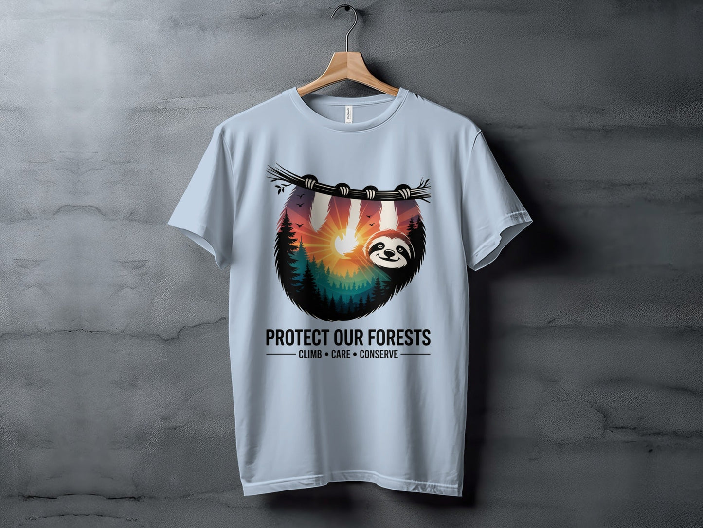 "Protect Our Forests" Sloth T-Shirt - XS - Sloth & Duck