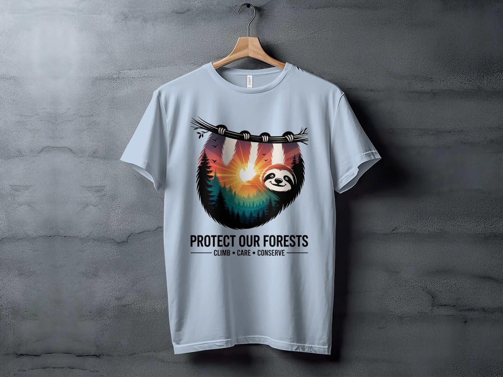 "Protect Our Forests" Sloth T-Shirt - XS - Sloth & Duck